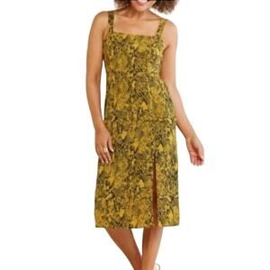 NWT Sanctuary Georgina SNAKESKIN Print Edgy Sexy Dress Medium Dark Yellow Black